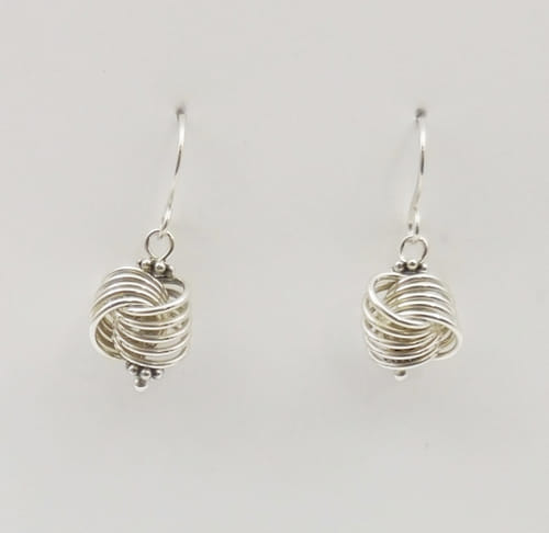 DKC-1131 Earrings Silver Love Knots $70 at Hunter Wolff Gallery